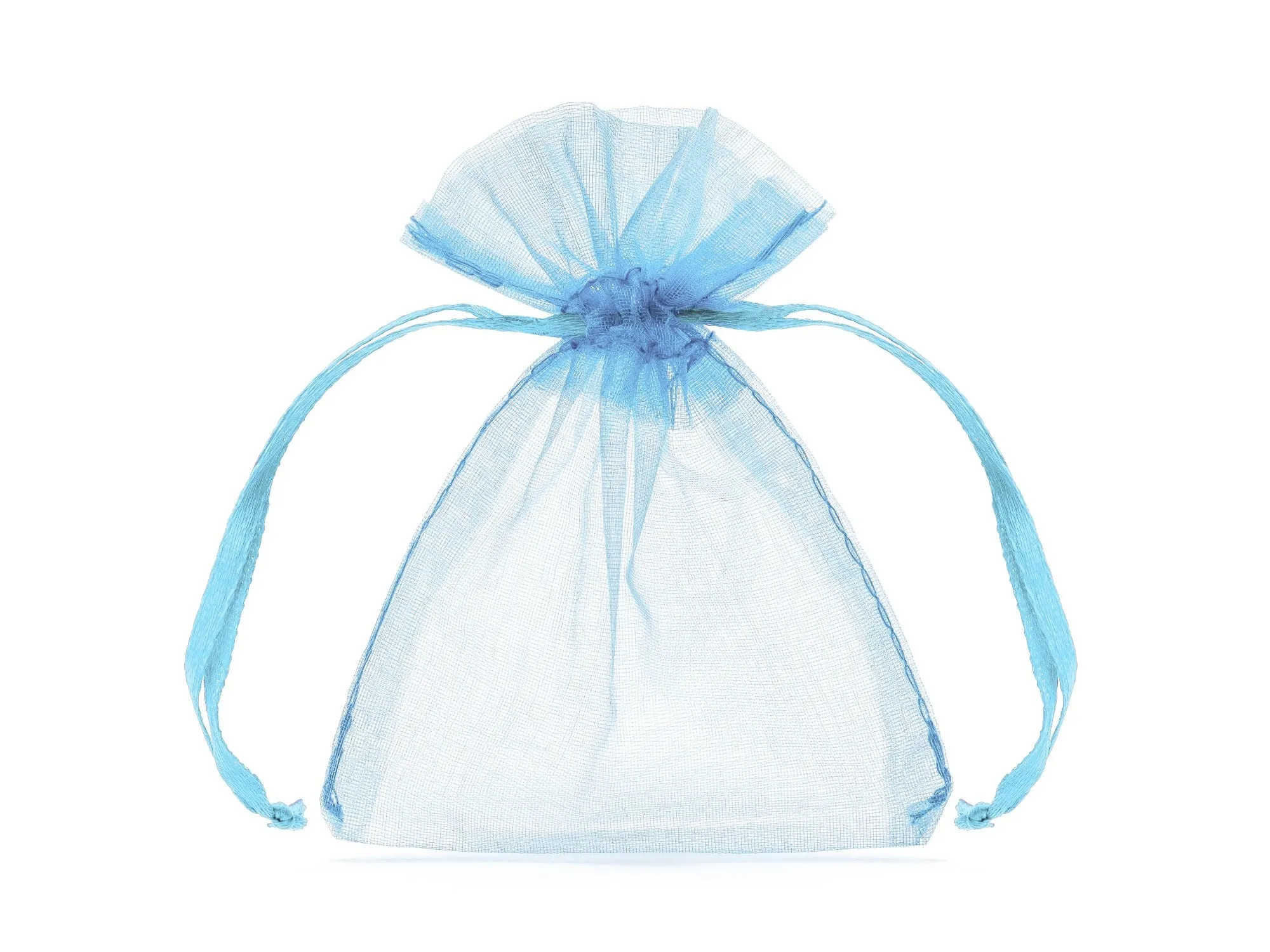 20 Sky Blue Organza Bags 7.5 X10cm