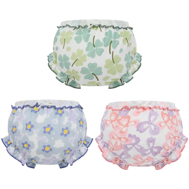 3 Piece/Lot Baby Girl 100%Cotton Panties Kids Infant Newborn Fashion Bow Underpants Wear Outside Shorts For Children Soft Briefs