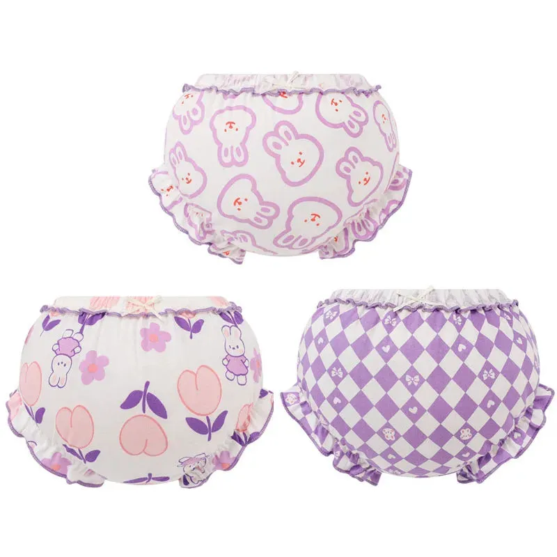 3 Piece/Lot Baby Girl 100%Cotton Panties Kids Infant Newborn Fashion Bow Underpants Wear Outside Shorts For Children Soft Briefs