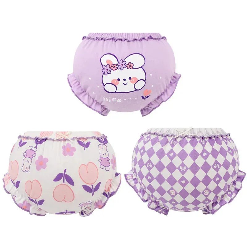 3 Piece/Lot Baby Girl 100%Cotton Panties Kids Infant Newborn Fashion Bow Underpants Wear Outside Shorts For Children Soft Briefs