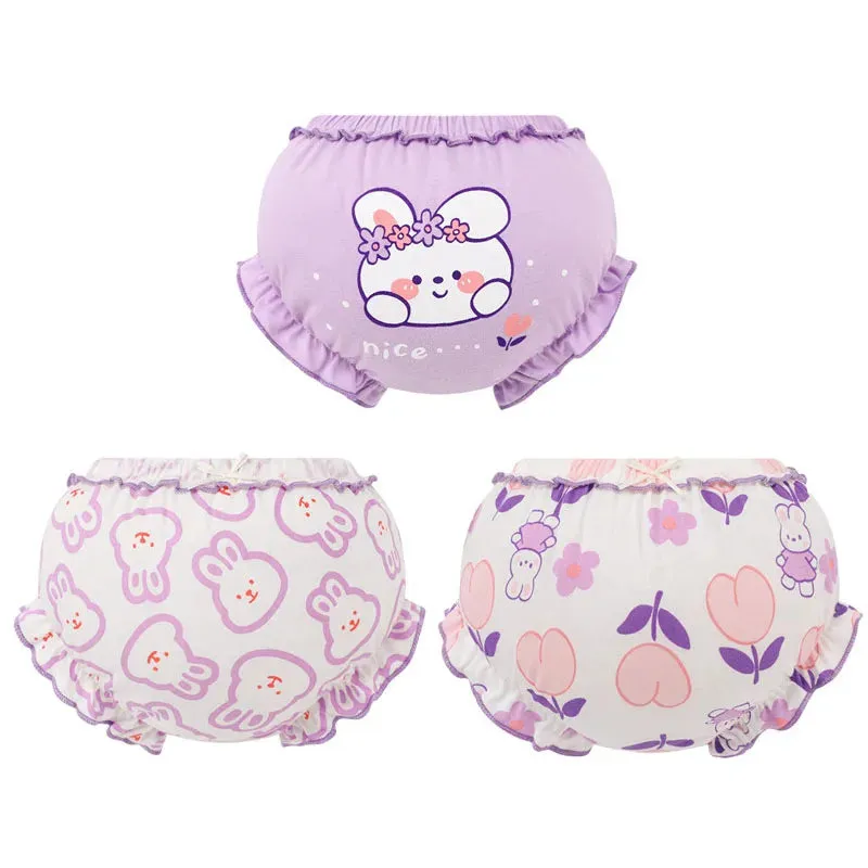 3 Piece/Lot Baby Girl 100%Cotton Panties Kids Infant Newborn Fashion Bow Underpants Wear Outside Shorts For Children Soft Briefs