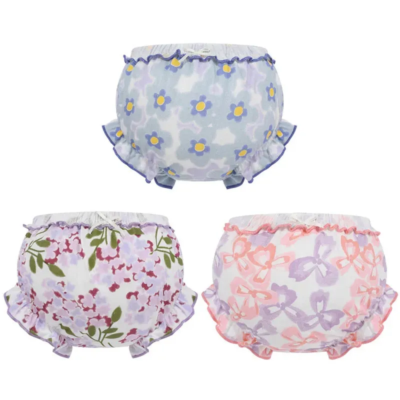 3 Piece/Lot Baby Girl 100%Cotton Panties Kids Infant Newborn Fashion Bow Underpants Wear Outside Shorts For Children Soft Briefs