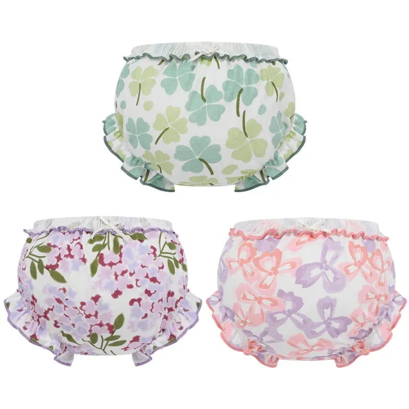 3 Piece/Lot Baby Girl 100%Cotton Panties Kids Infant Newborn Fashion Bow Underpants Wear Outside Shorts For Children Soft Briefs