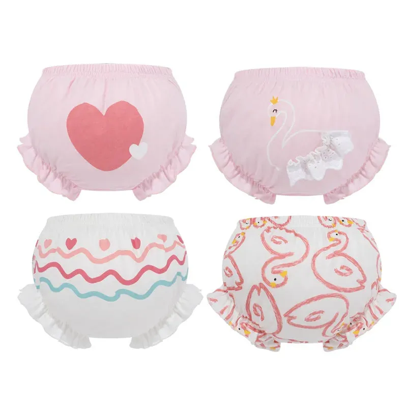 3 Piece/Lot Baby Girl 100%Cotton Panties Kids Infant Newborn Fashion Bow Underpants Wear Outside Shorts For Children Soft Briefs