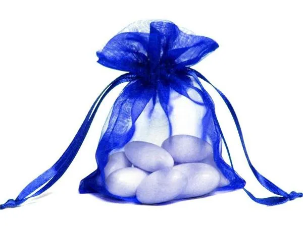 5x7 Royal Blue Sheer Organza Bags -10 pcs