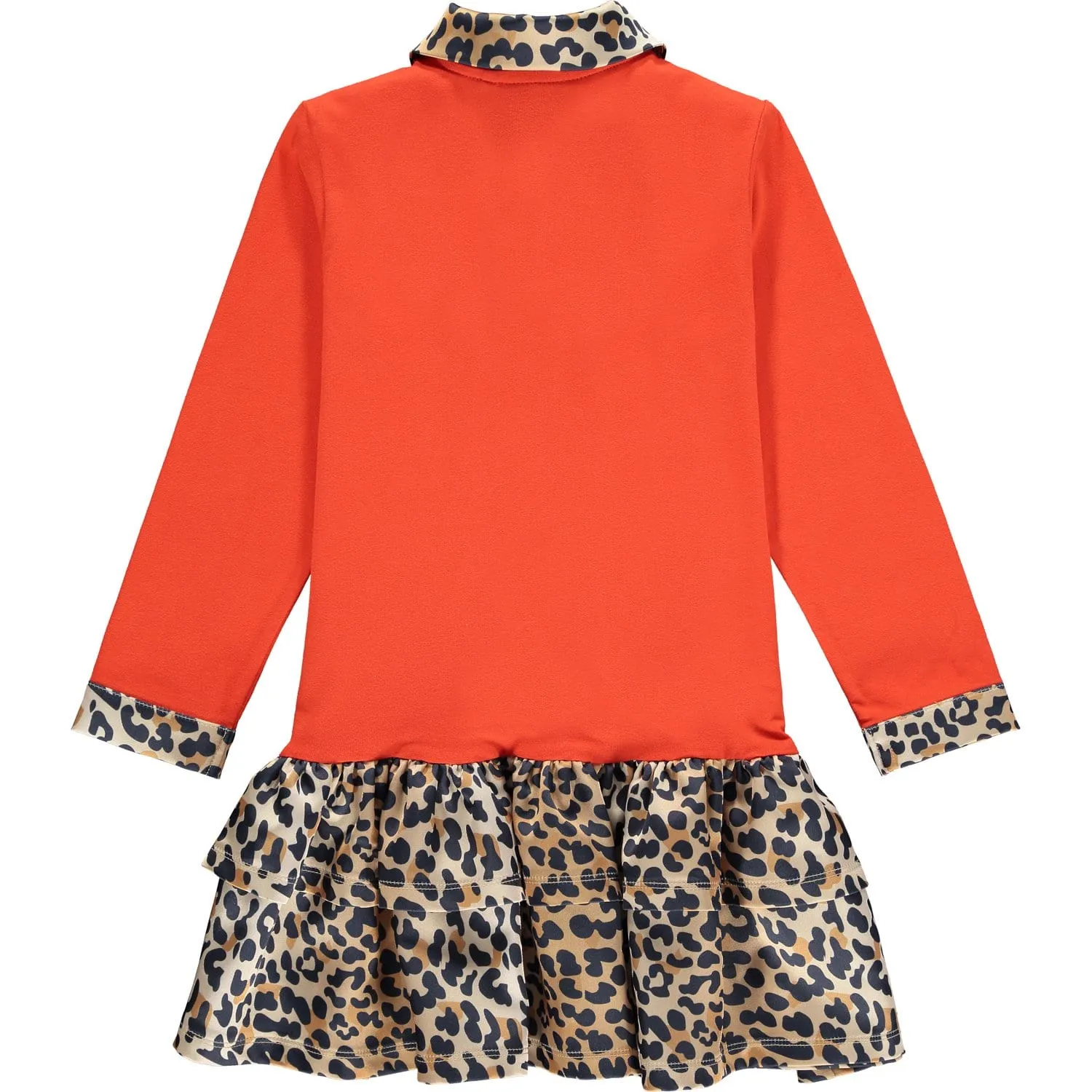 A DEE - Leopard Print Drop Waist Dress - Orange