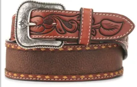 ARIAT Men's Brown Tooled Floral Western Belt