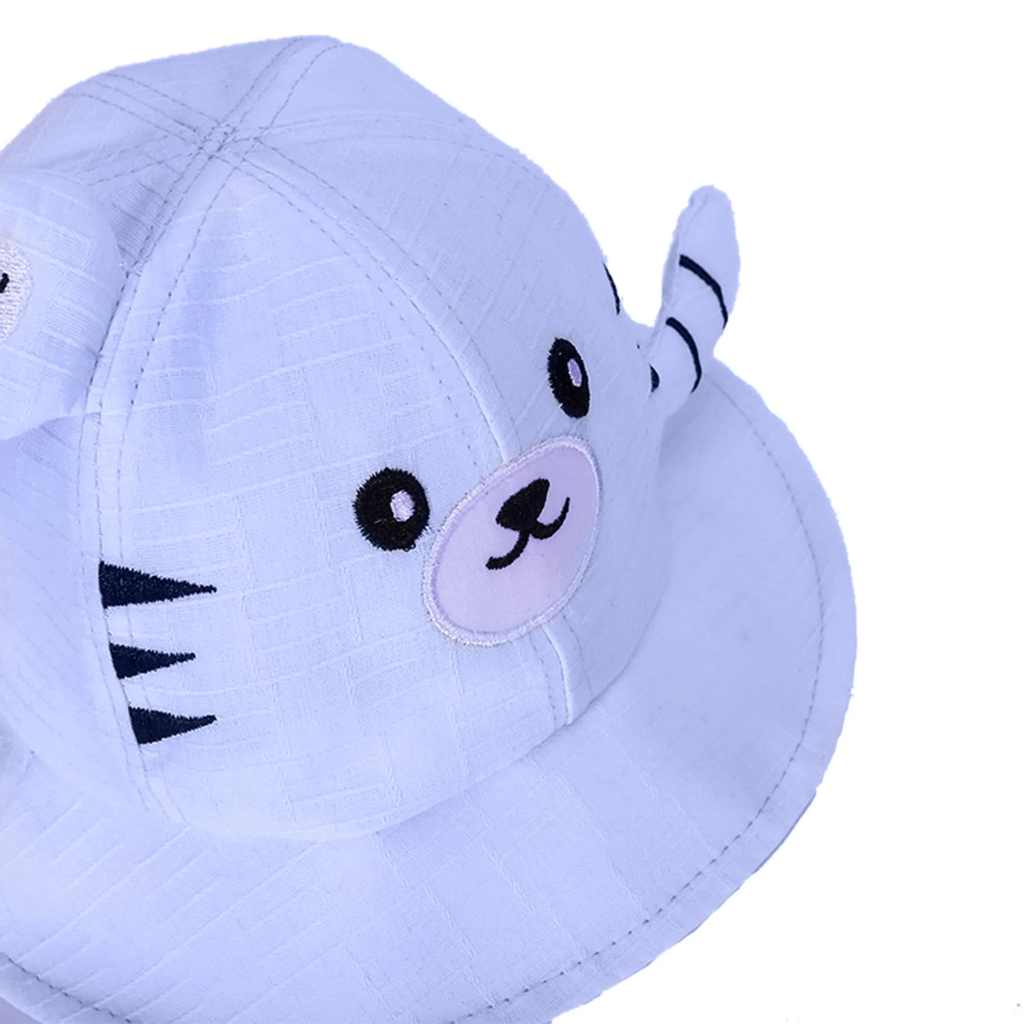 Babymoon Cotton Baby Kids Boys Girls Summer Cap With Head String Cat Design | 2-6 Years | Blue