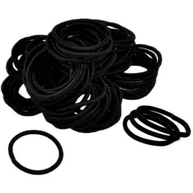 Black Hair Elastics - 100 Pack