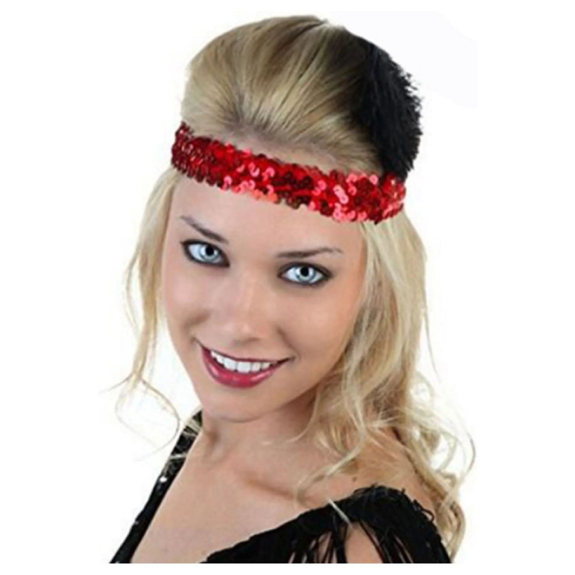 Black Sequin Headbands - 12 Pack