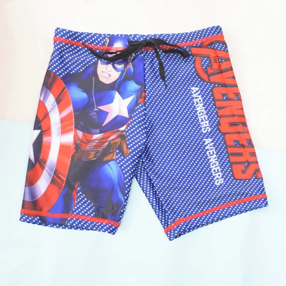 Blue Avengers Theme T-Shirt With Shorts & Cap Swimwear