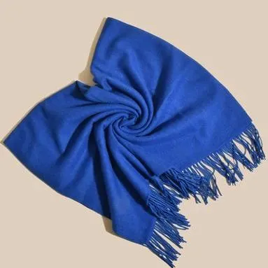 Blue Fringe Tassel Scarf