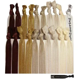 Brown Ombre Ribbon Hair Ties - 20 Pack