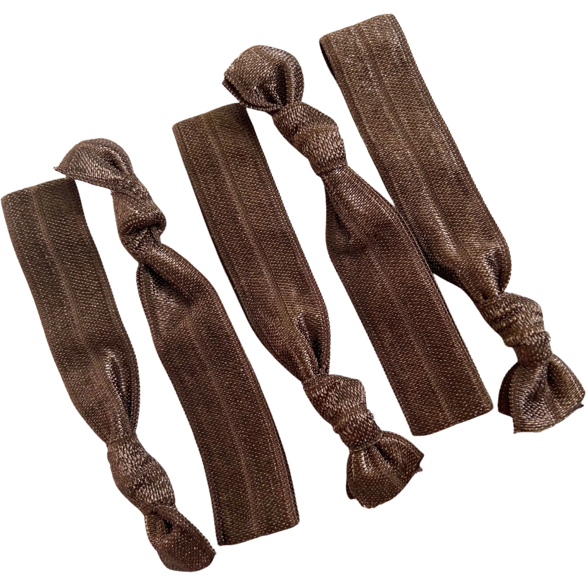 Brown Ribbon Hair Ties - 5 Pack