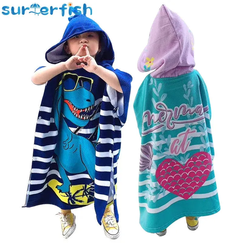 Cartoon Baby Bath Cape Microfiber Beach Towel Children Hoodie Towels Soft  Kids Bathing Towel baby care baby towel newborn