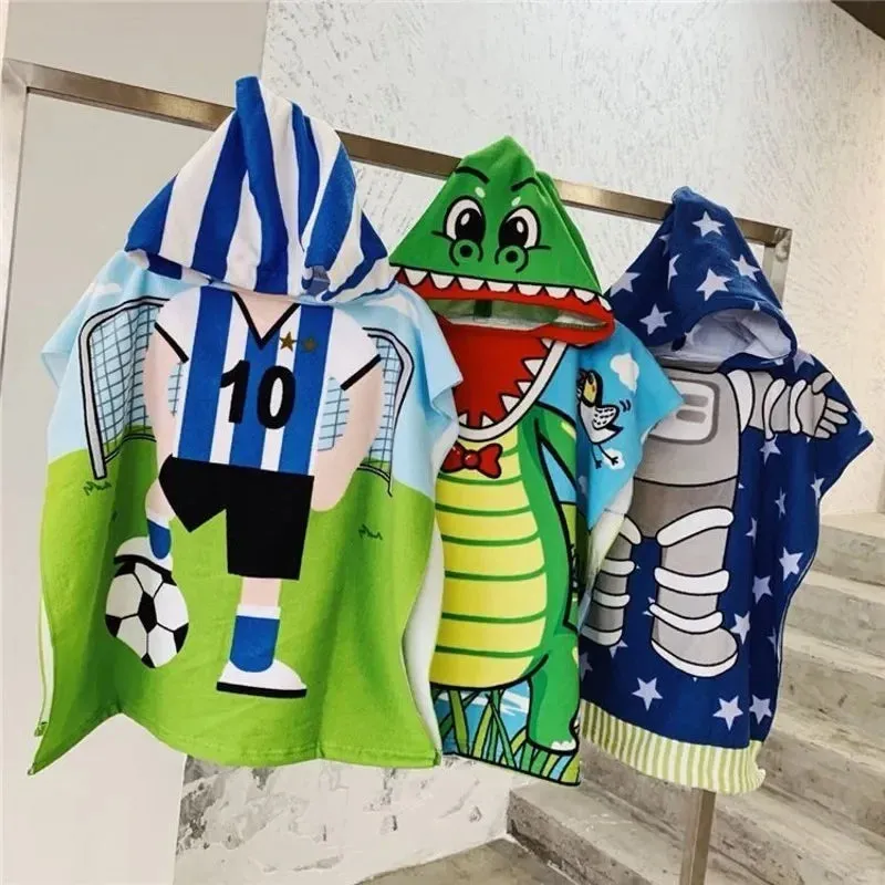 Cartoon Baby Bath Cape Microfiber Beach Towel Children Hoodie Towels Soft  Kids Bathing Towel baby care baby towel newborn