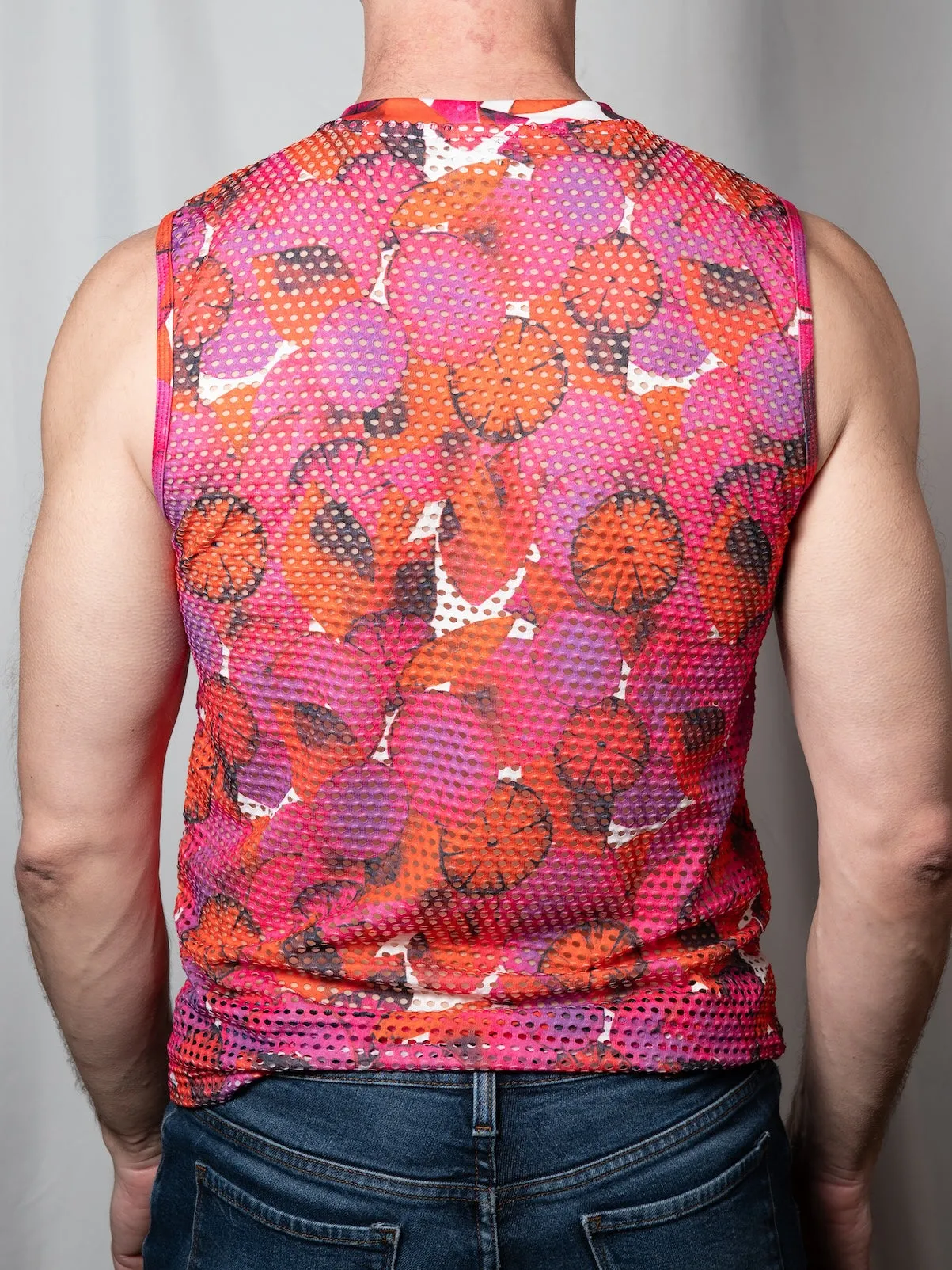 Citrus Mesh Muscle Tank