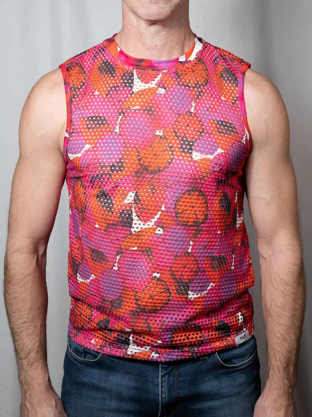 Citrus Mesh Muscle Tank