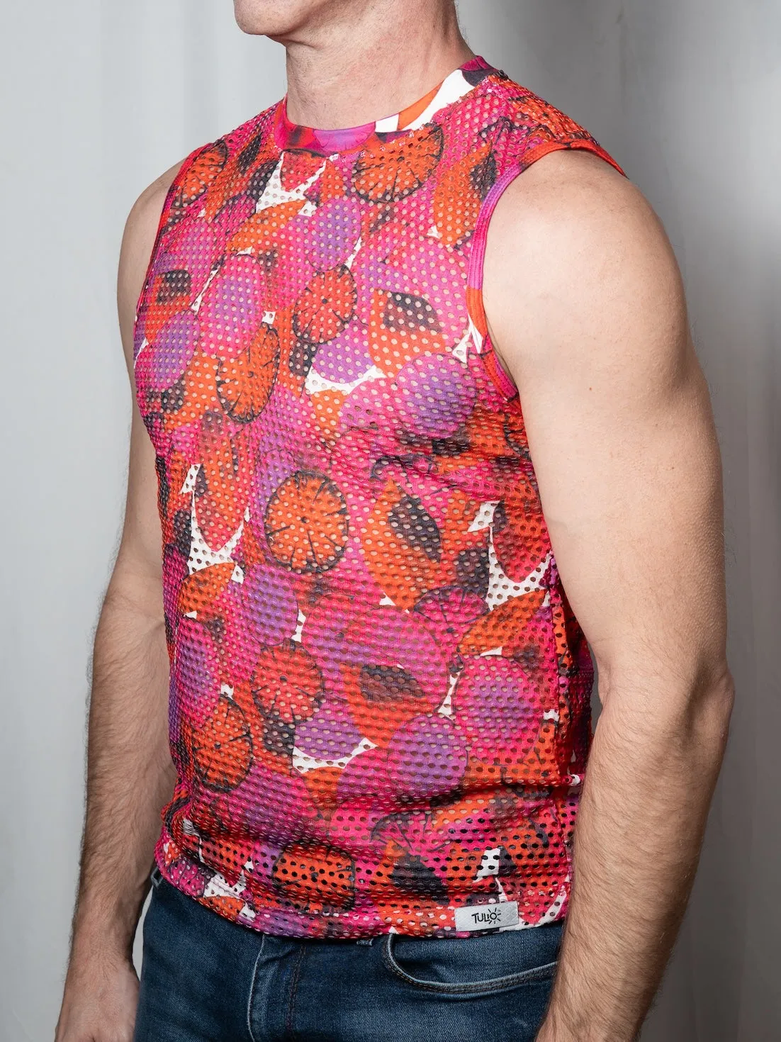 Citrus Mesh Muscle Tank