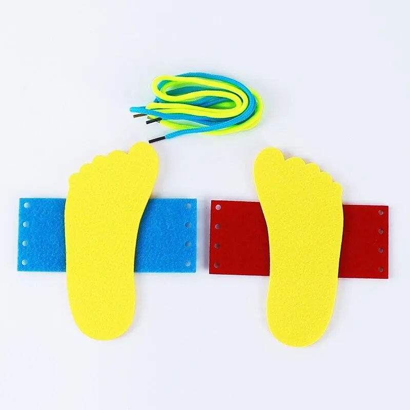 Clever Children Wooden Lacing Shoes Kids Early Educational Toy Toddler Tie Learning To Tie Shoelacesrn Toy Teaching Aids