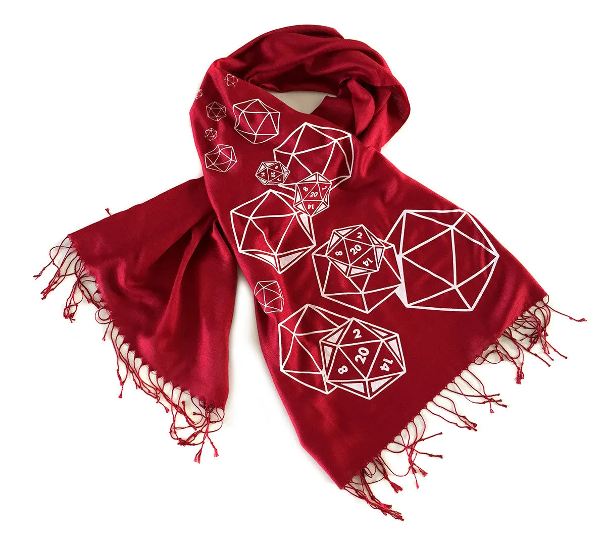 d20 Scarf. Rpg Dice bamboo pashmina