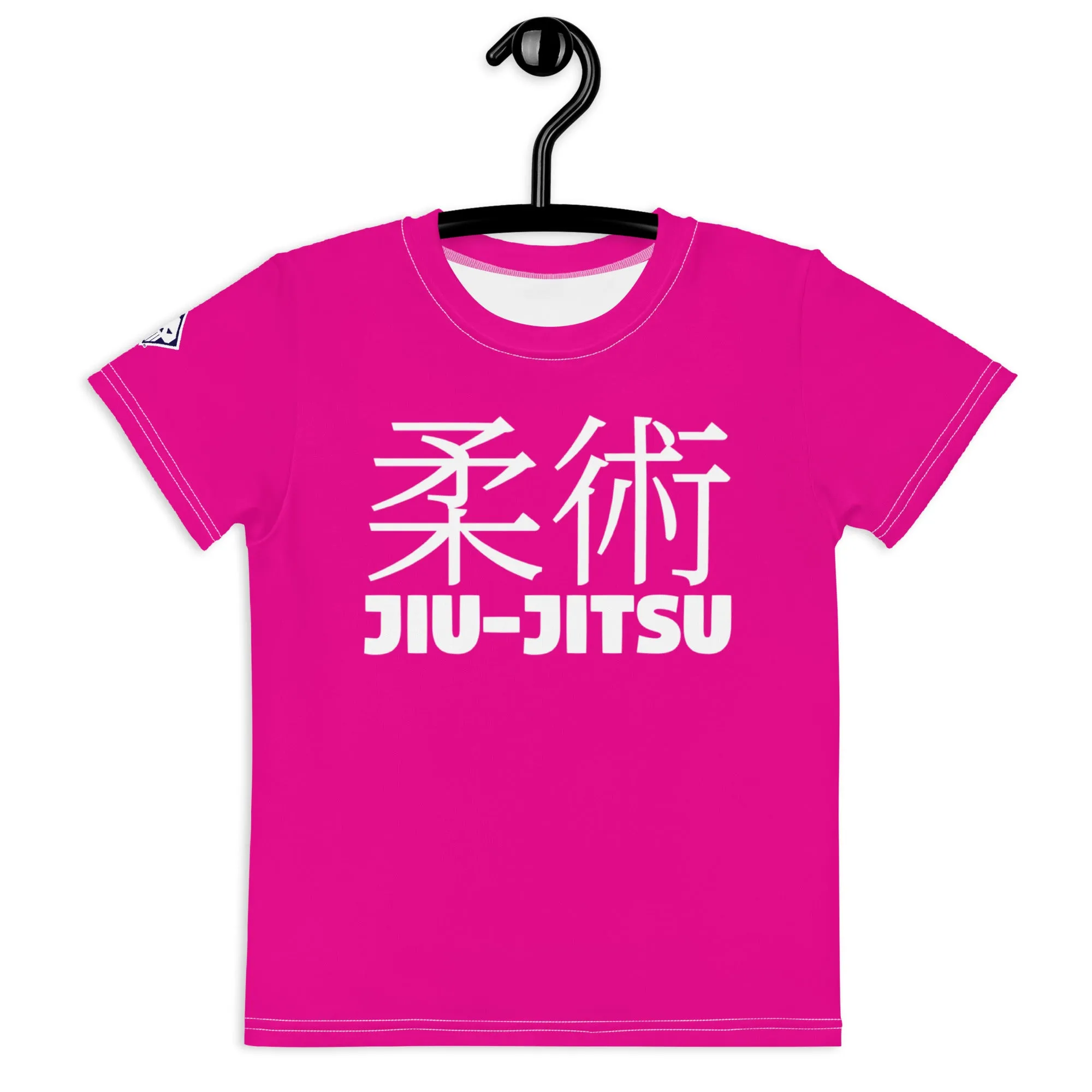 Dynamic Comfort: Girl's Short Sleeve Classic Jiu-Jitsu Rash Guard - Hollywood Cerise