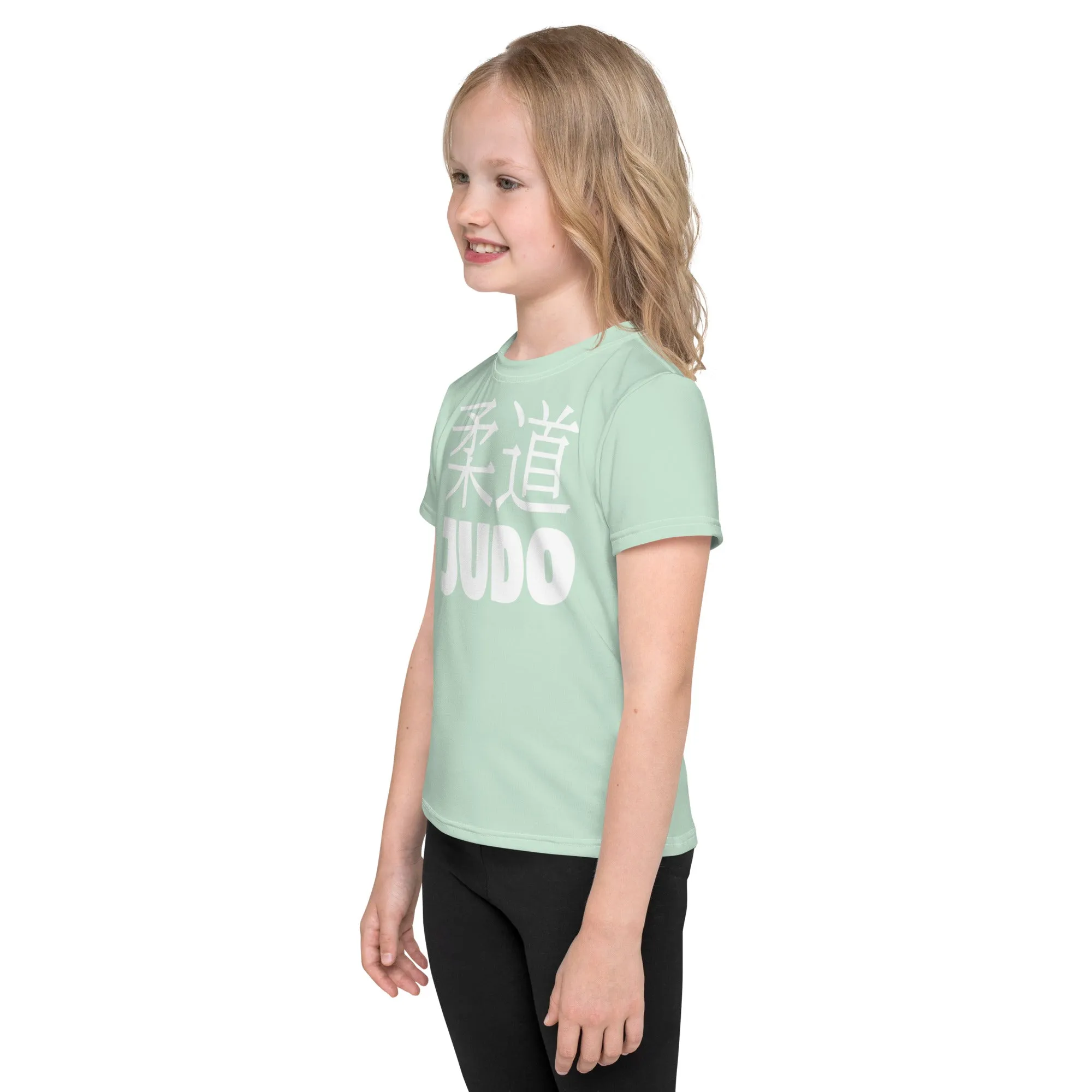 Everyday Active Attire: Girl's Short Sleeve Classic Judo Rash Guard - Surf Crest