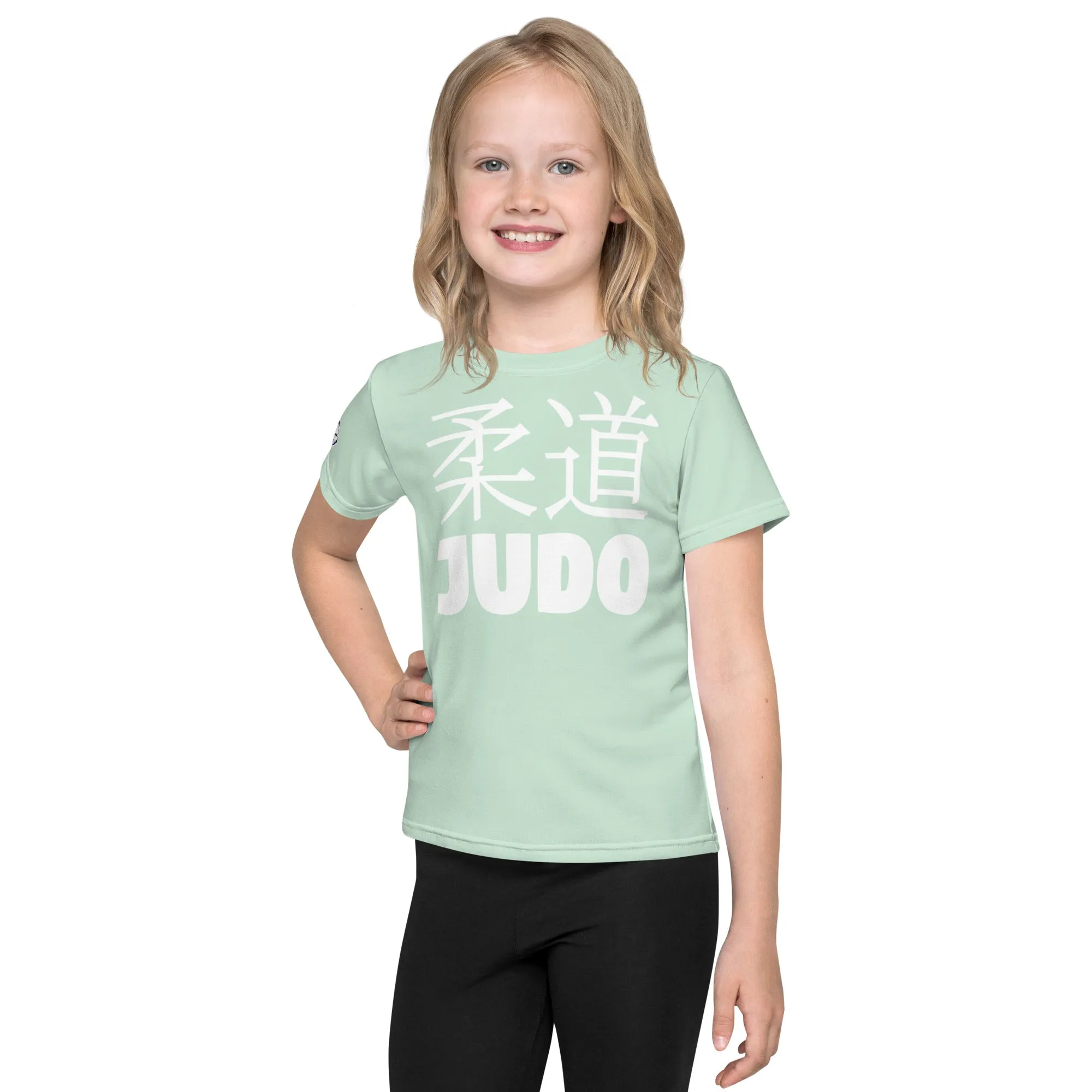 Everyday Active Attire: Girl's Short Sleeve Classic Judo Rash Guard - Surf Crest