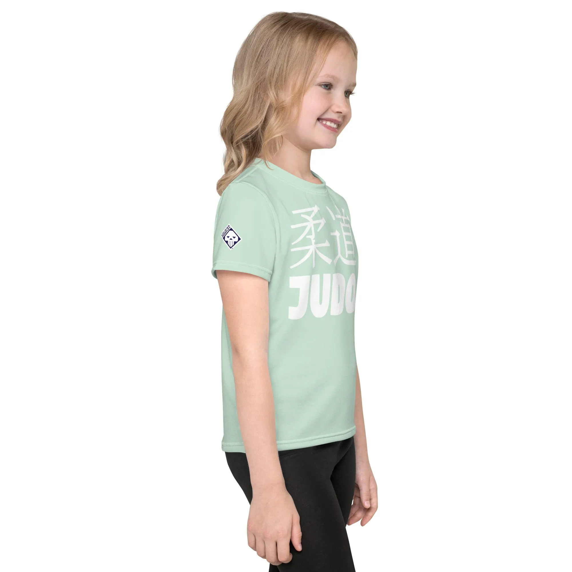 Everyday Active Attire: Girl's Short Sleeve Classic Judo Rash Guard - Surf Crest