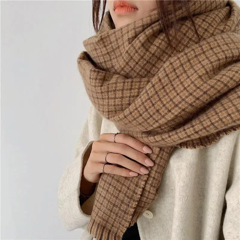 Fashion New Winter Plaid Scarf Ladies