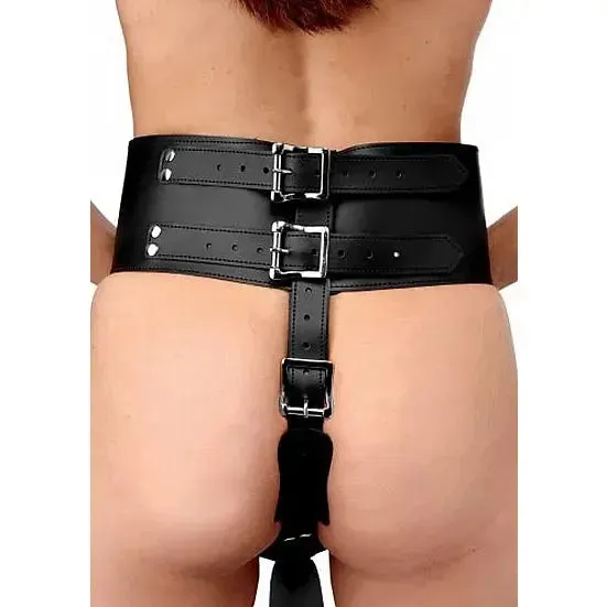 Forced Orgasm Belt Wand Holder  - Black