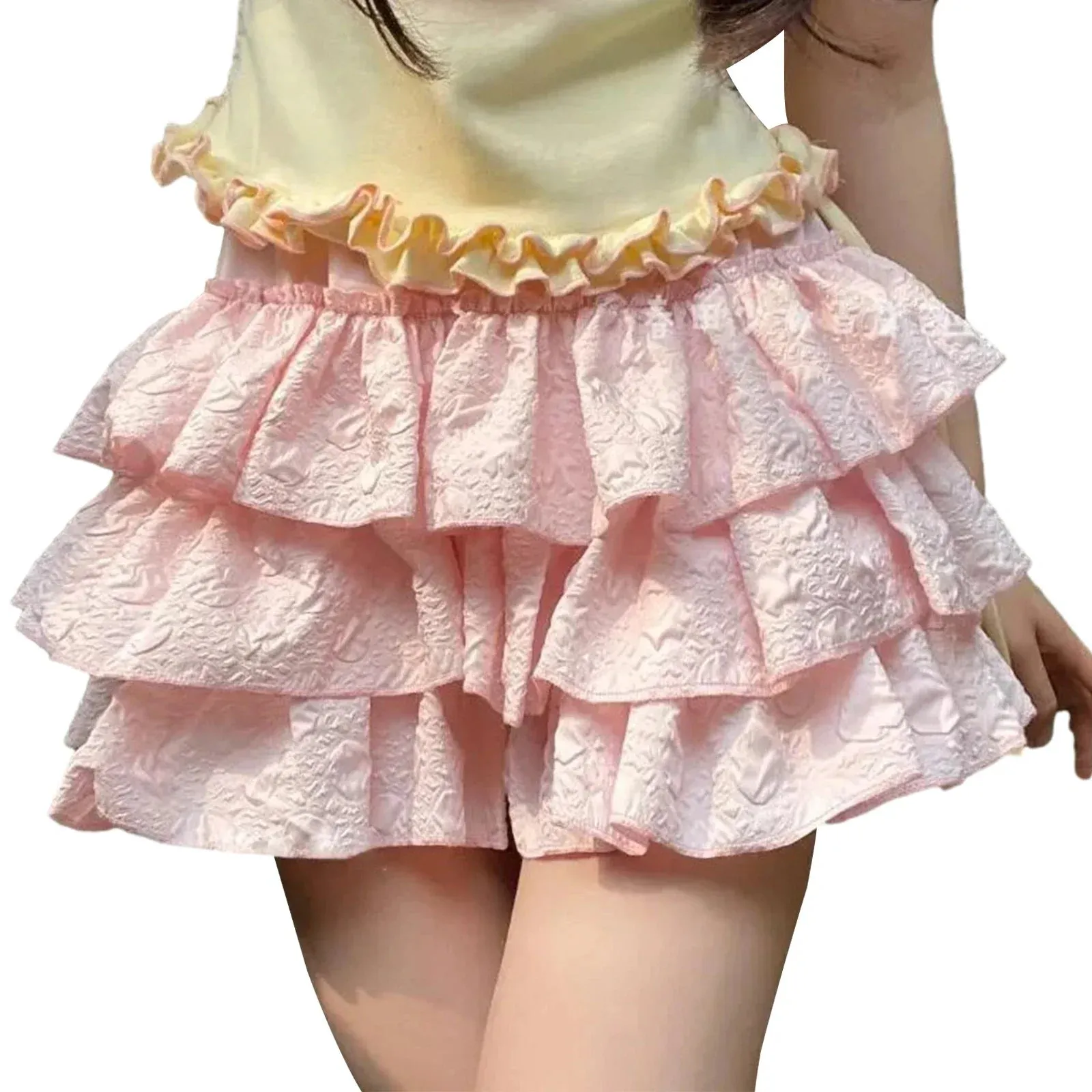 Kawaii Bloomers 3D Wrinkled Layered Ruffle Shortsloons Pumpkin Lace Underskirt Fashion Pants