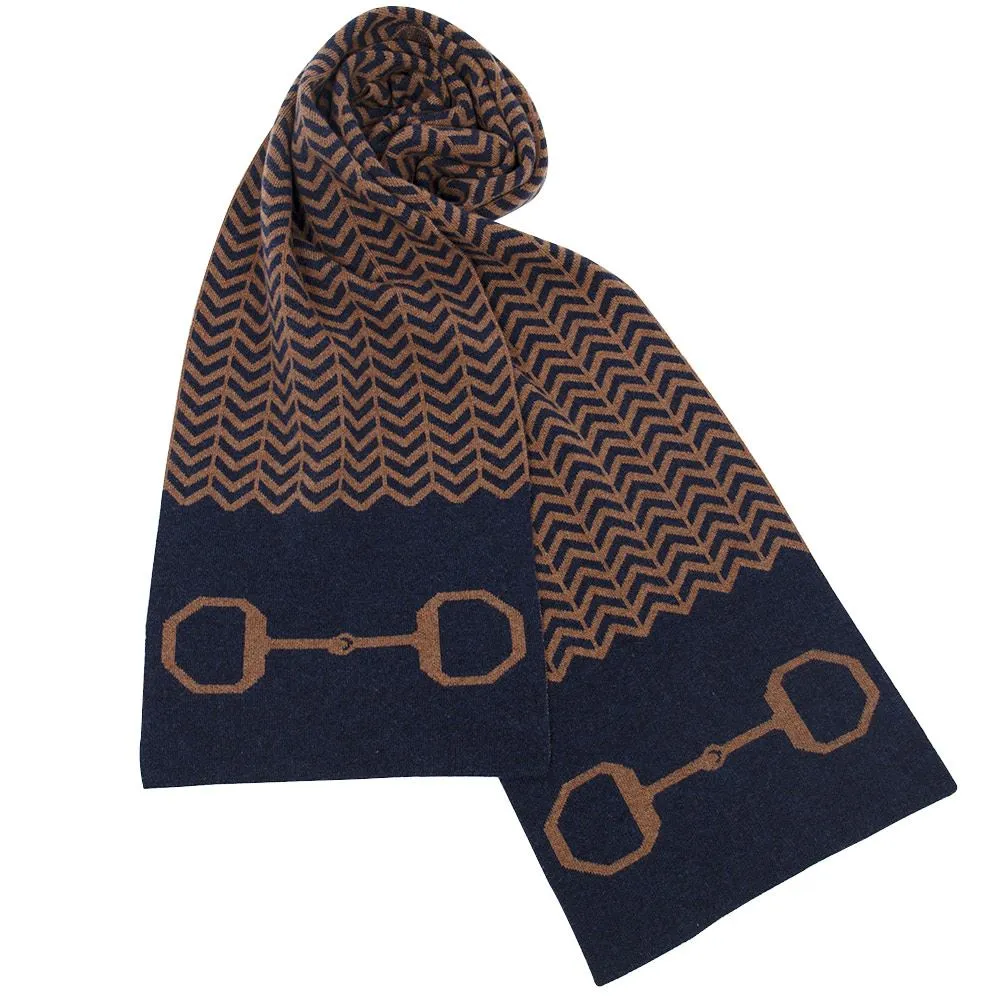 Lambswool Snaffle Bit Scarf - Navy