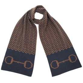 Lambswool Snaffle Bit Scarf - Navy