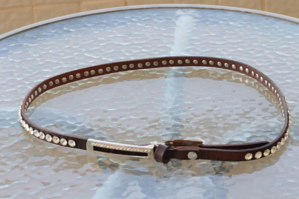 Leather studded belts for women