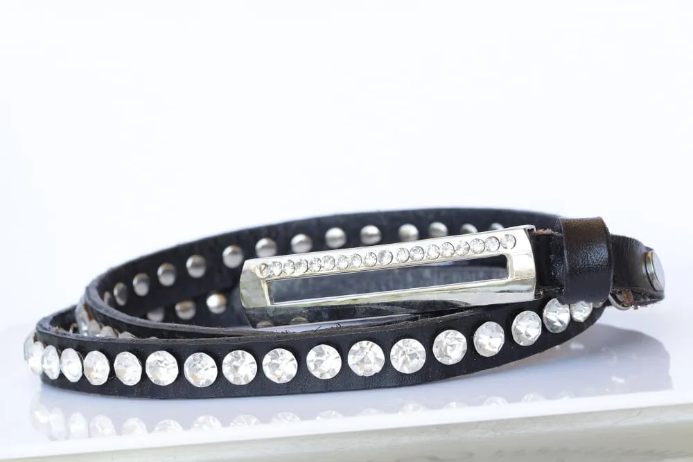 Leather studded belts for women