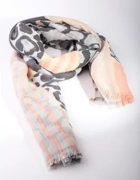 Leopard & Stripe Scarf