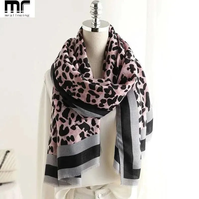 Leopard Scarf Spring And Autumn Korean Version Of Female Everything Thin Cotton Feel