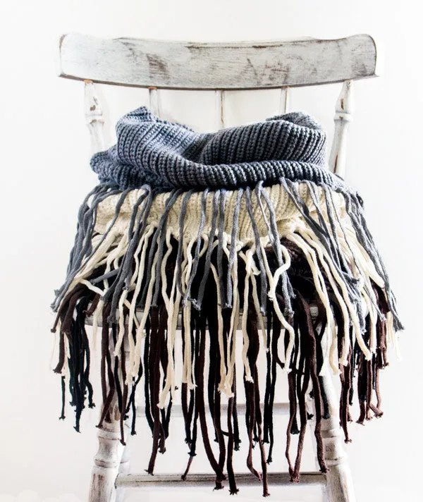 Long Knit Fringe Scarf