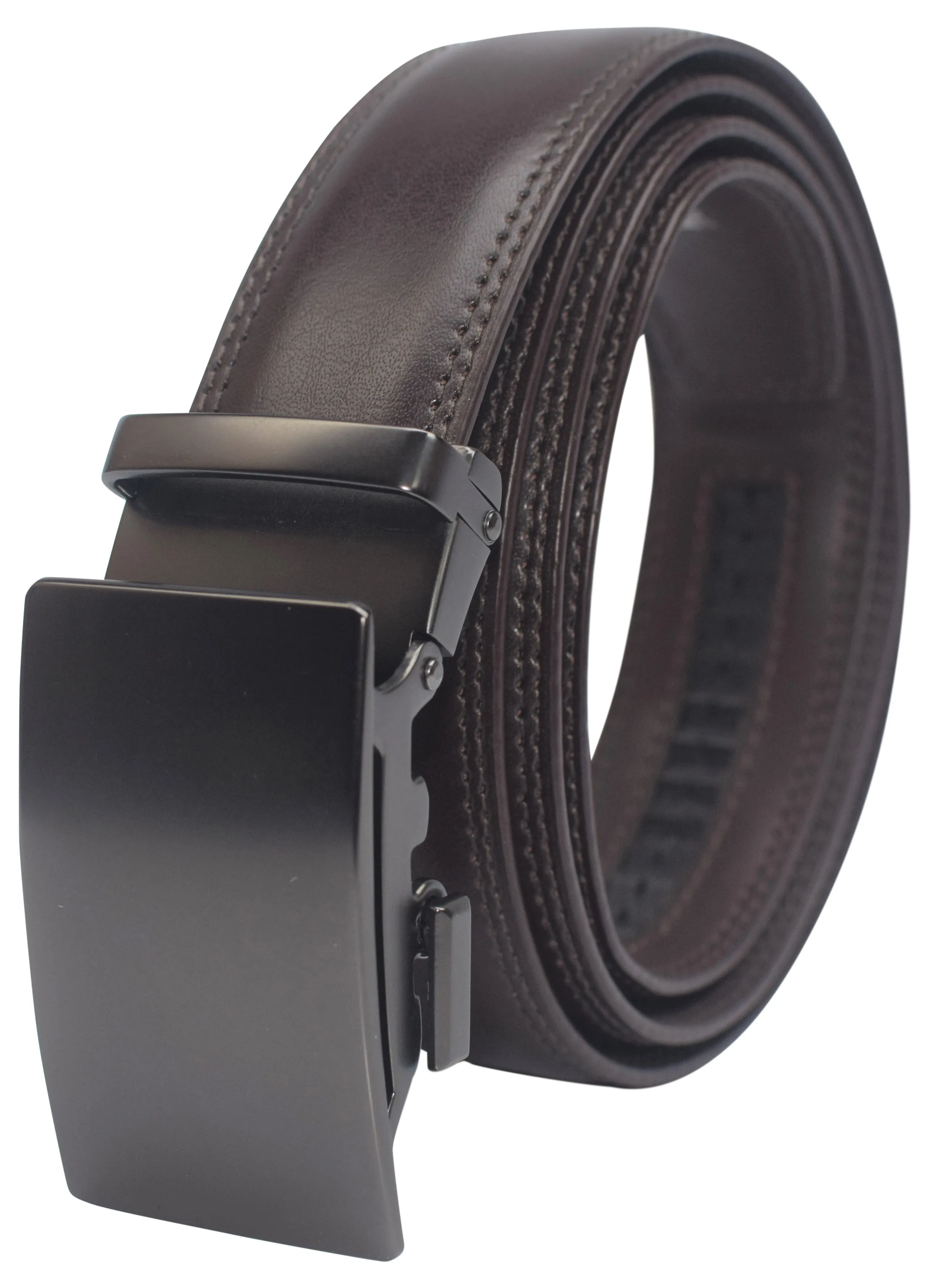 Marshal Men's Genuine Leather Ratchet Dress Belt With Automatic Buckle