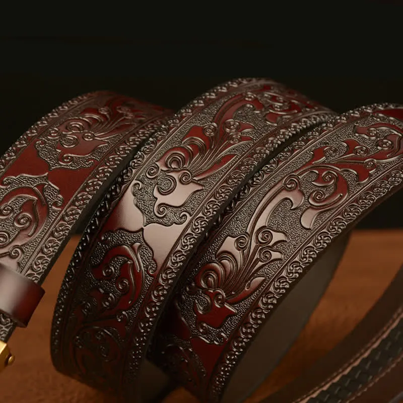 Men's Bull Head Buckle Leather Belt