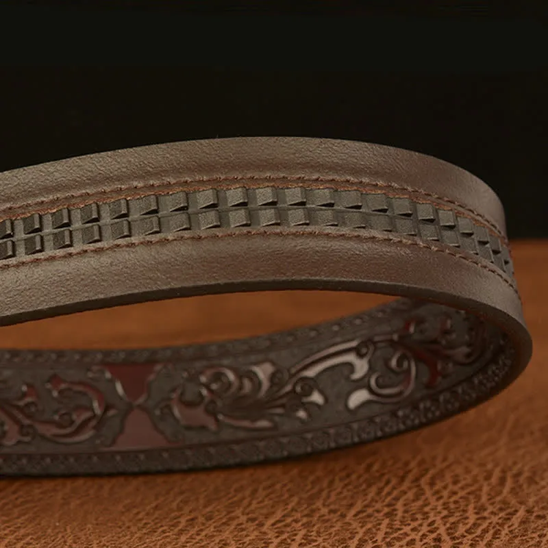 Men's Crocodile Buckle Embossing Leather Belt