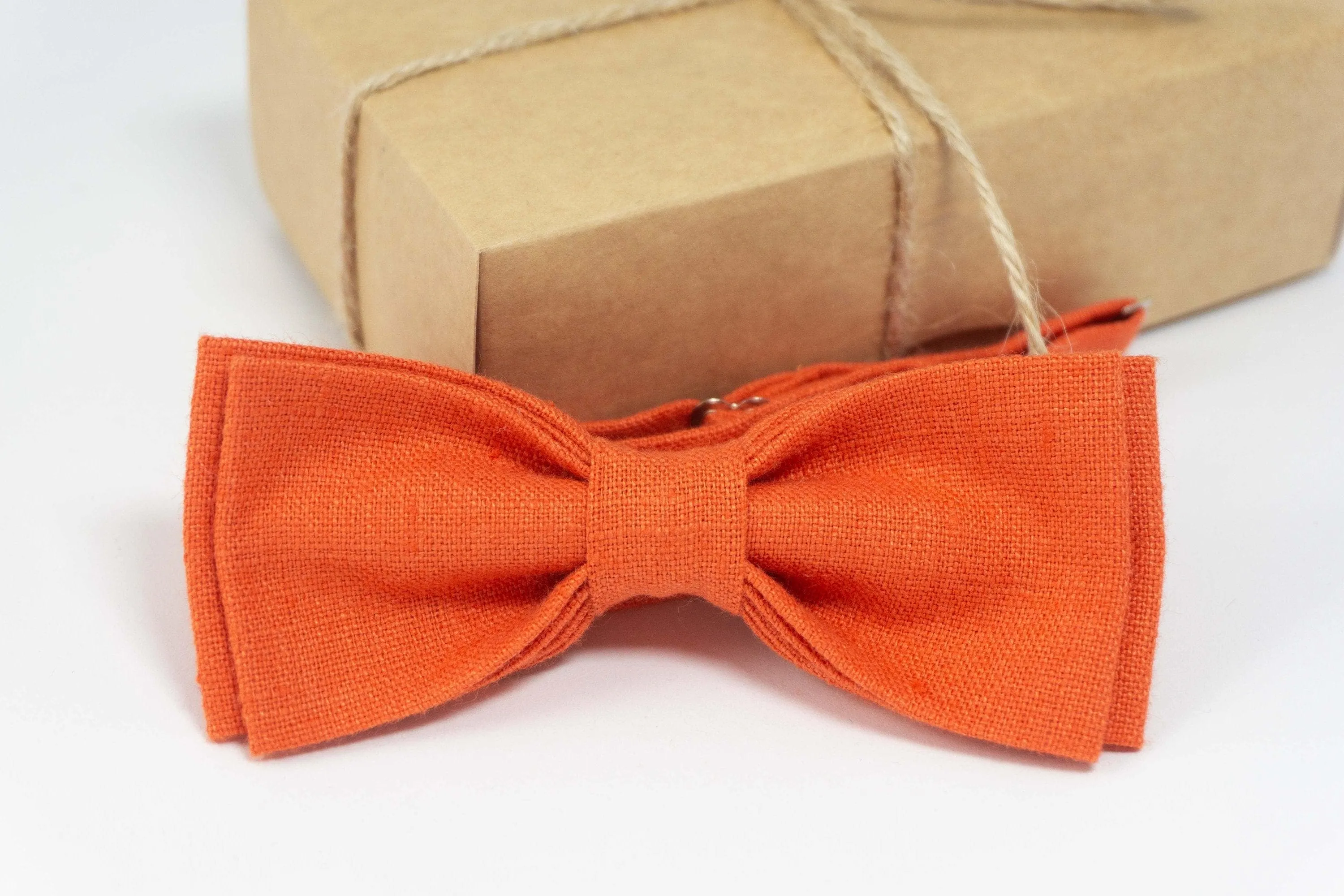 Orange wedding bow ties for groomsmen | Orange baby bow tie