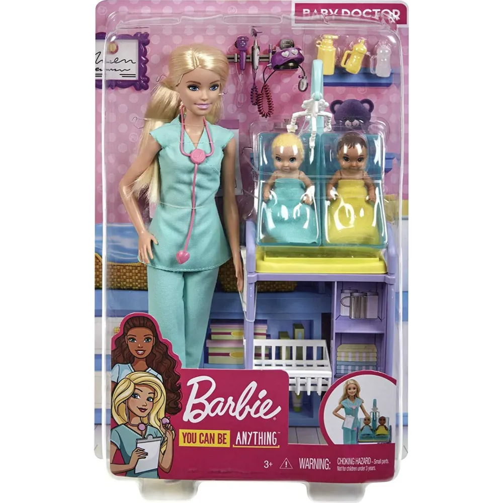 Original Barbie Careers Doll & Playset - Baby Hospital Theme with 2 Baby Doll Furniture & Accessories