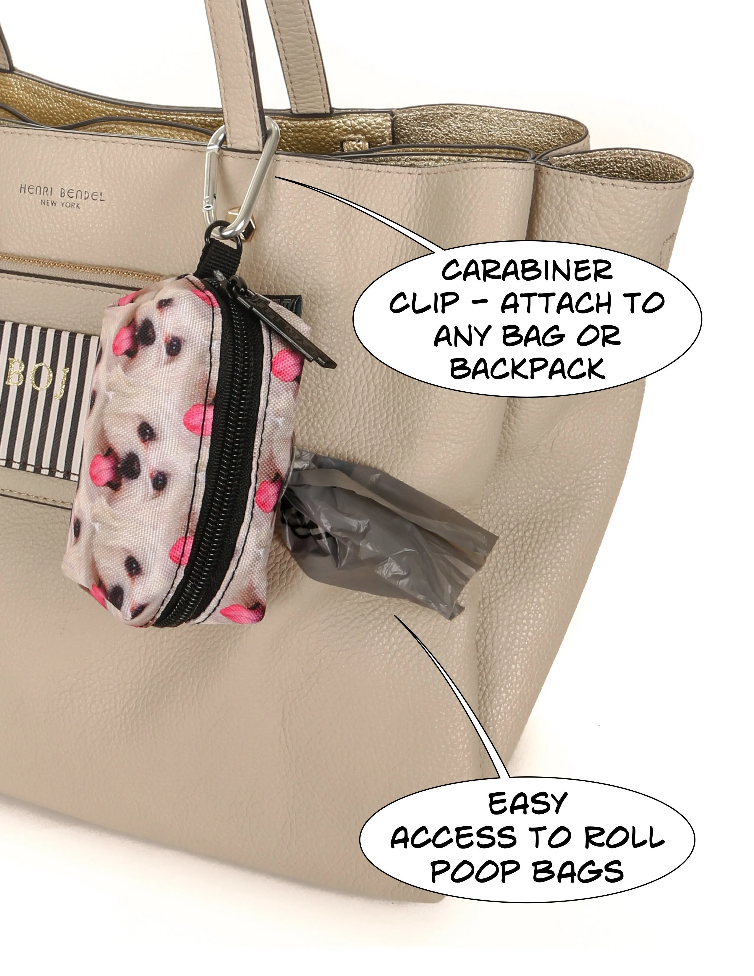 poopyCUTE | Cute Poop Bag Holder | METALLIC Moonraker Silver