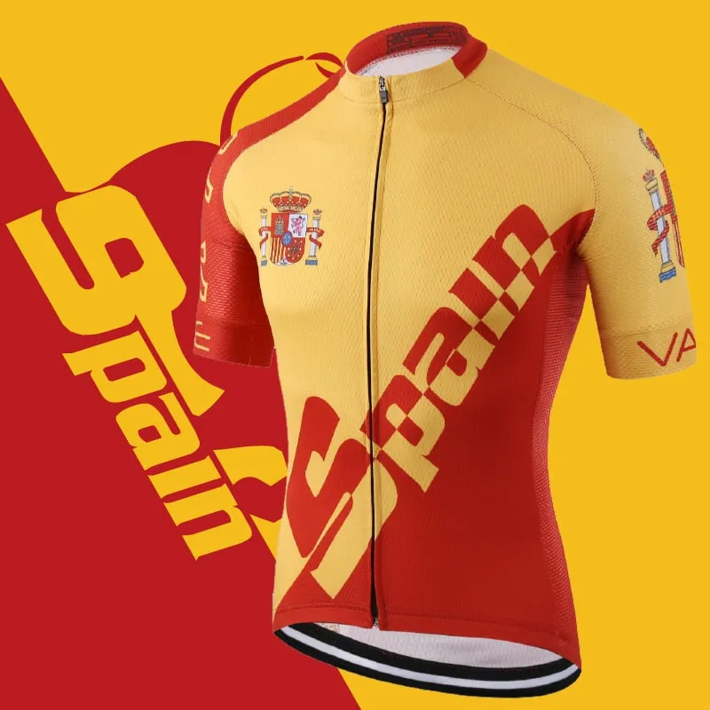 Pro Tour Spain brand Cycling Jersey Wear Racing Ciclismo Cycling Apparel Kit Road Compression Digital Printing Uv Bicycle Shirts