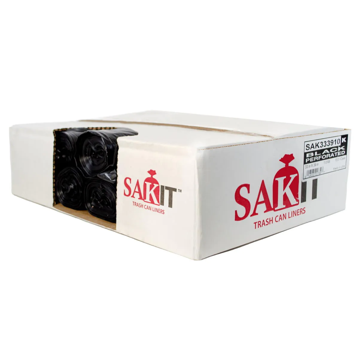 Sak-It™ 33 Gallon Black Low Density Coreless Trash Can Bags (33" x 39" | 1.0 Mil) - Case of 150