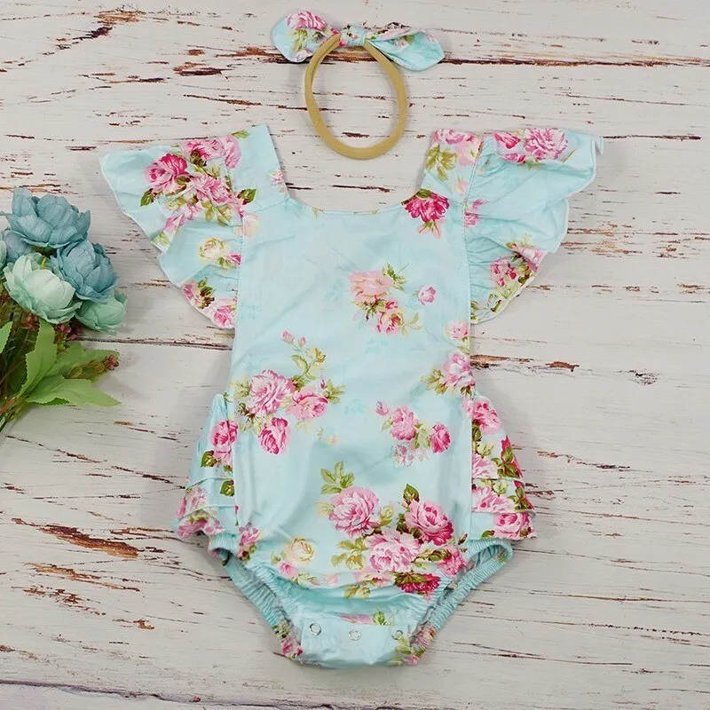 Shabby Chic Floral Romper