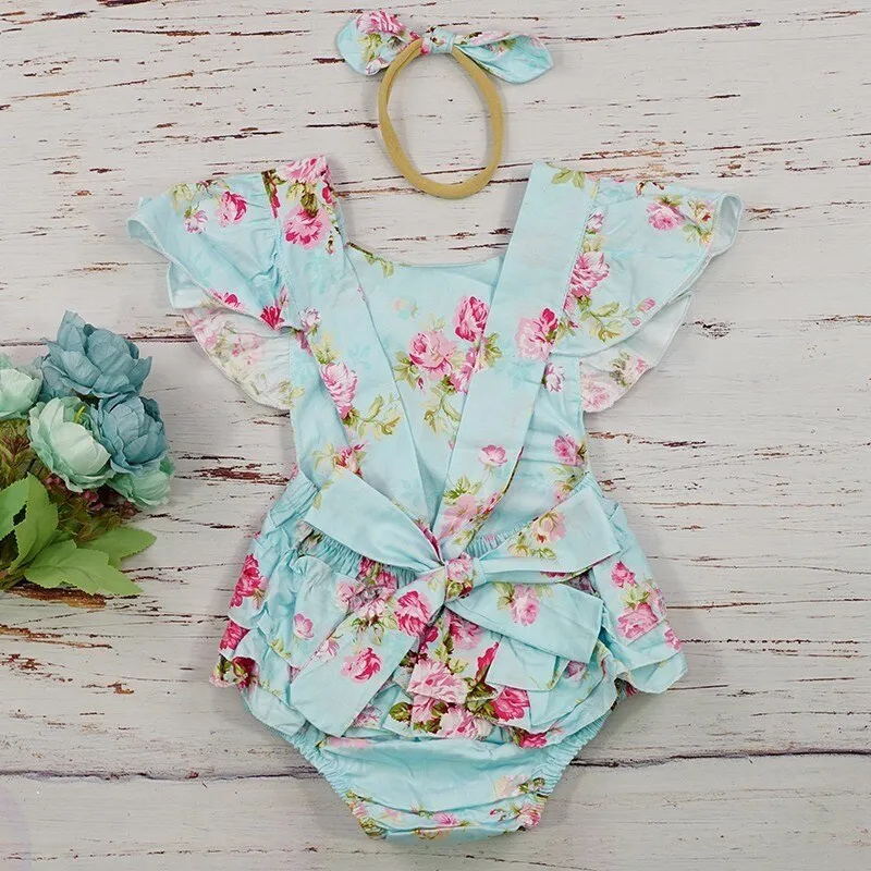 Shabby Chic Floral Romper