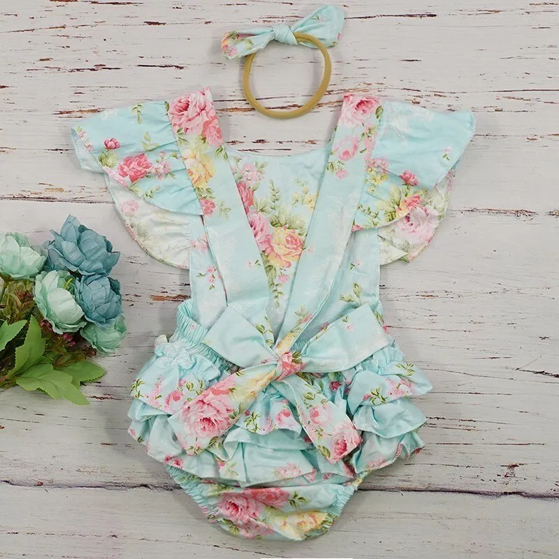 Shabby Chic Floral Romper